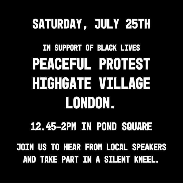 highgate village protest 25 july 2020 12:45