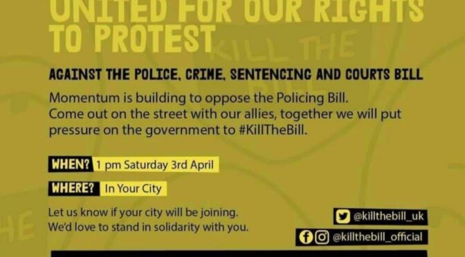 Kill the bill protests set for cities and towns across UK this Easter